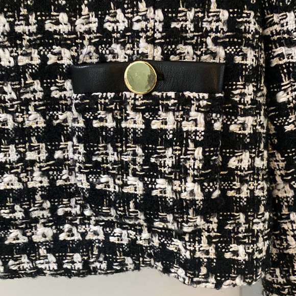 Alice and Olivia Donita tweed and vegan leather jacket - Picture 6 of 13